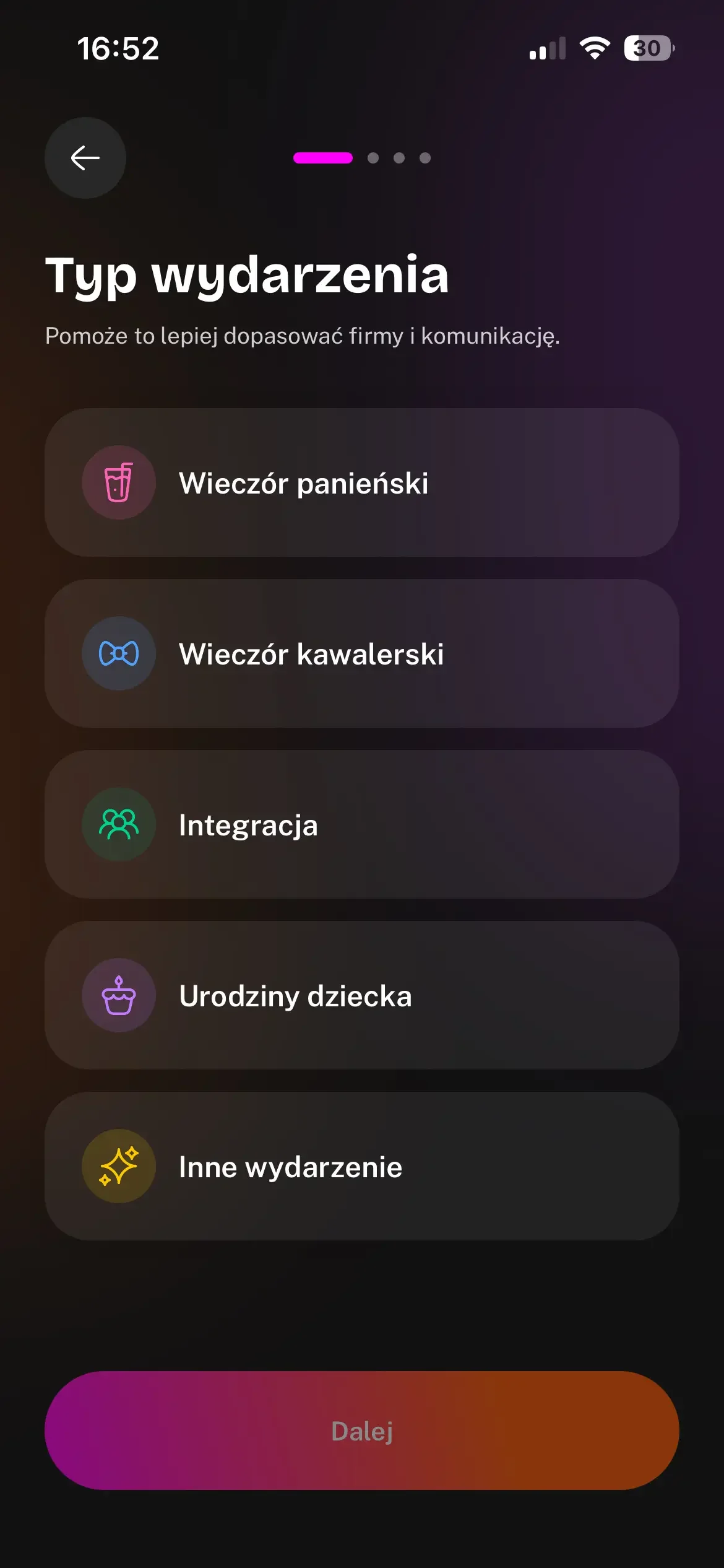 Podgląd aplikacji Plannii
